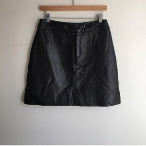 Banana Republic Black Leather Skirt